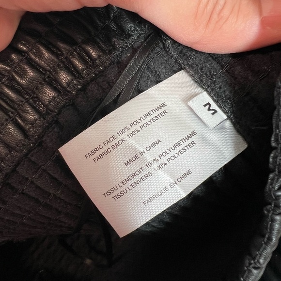 PROENZA SCHOULER WHITE LABEL Faux Leather Smocked Crop Top Sz M - Picture 5 of 8